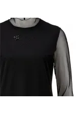 Tül İşlemli Bluz - Siyah