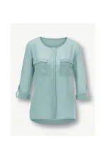 Chemise en pure soie - Vert menthe