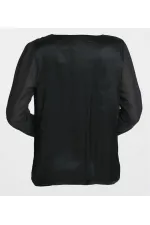 Saten Bluz - Siyah