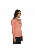 Uzun Kollu payetli Tişört - Narçiçeği