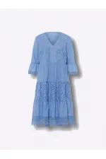 Dantelli Elbise - Mavi