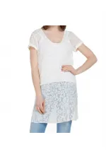 İpek Leopar Desenli Plaj Elbise - Krem