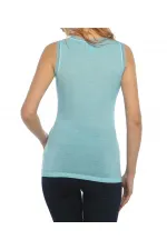 Kolsuz İpekli Üst - Turkuaz