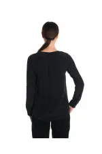 Saf İpek Gömlek - Siyah