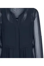 Şifon Elbise - Lacivert