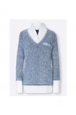 Gömlek ve Kazak - Mavi