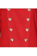 Düğme Detaylı Bluz - Kırmızı