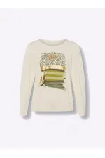 Chemisier imprimé à sequins - Ivoire