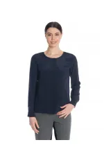 Chemise en pure soie - Bleu marine