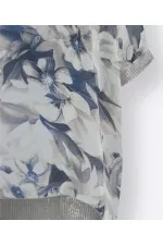 Uzun Payetli İpek Bluz - Baskılı