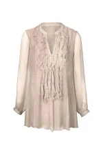 İpek Şifon Bluz - Kum