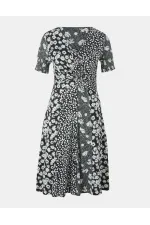 Baskılı Elbise - Siyah