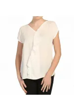 Şifon Bluz - Ekru