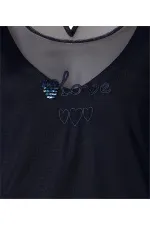 Kolsuz İşlemli Bluz - Lacivert