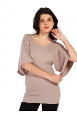 Kimono Tişört - Vizon