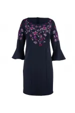 Nakış İşleme Elbise - Lacivert