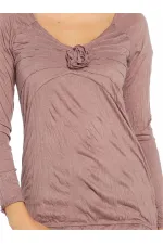 Casual Uzun Tişört - Gül Kurusu