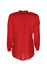 Düğme Detaylı Bluz - Kırmızı