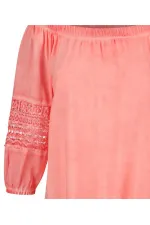 Dantelli Carmen Bluz - Turuncu