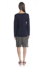 İpek Bluz - Lacivert