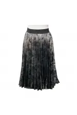 Pilili Metalik Etek - Siyah