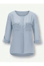 Chemise en pure soie - Bleue