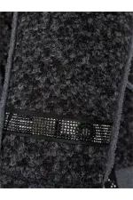 Veste longue en laine à capuche - Anthracite