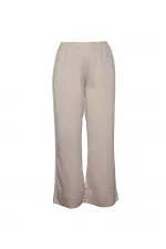 Saten Gömlek ve Pantolon Takım - Kum