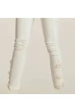 Skinny Dantel Pantolon - Kırık Beyaz