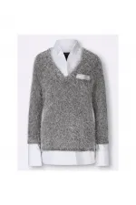 Gömlek ve Kazak - Gri