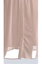 Şifon Elbise - Vizon