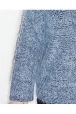 Yuvarlak Yaka Kazak - Mavi