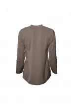 Payetli Bluz - Vizon