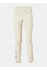 Skinny Dantel Pantolon - Kırık Beyaz