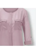 Saf İpek Gömlek - Eflatun