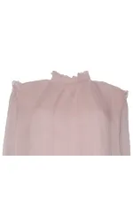 İpek Büzgülü Bluz - Pudra