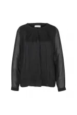 Saten Bluz - Siyah