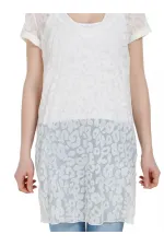 İpek Leopar Desenli Plaj Elbise - Krem