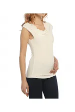 Şifon Tişört - Ekru