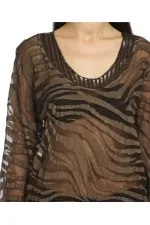 İpek Plaj Tunik  - Kahve