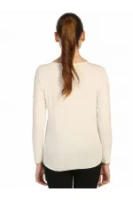 Uzun Kollu T-shirt - Ekru