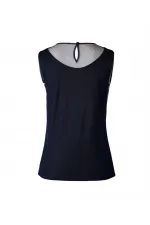 Kolsuz İşlemli Bluz - Lacivert