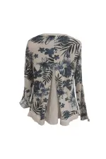 Baskılı Bluz - Bej