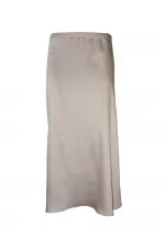 Saten Uzun Etek - Kum