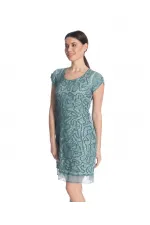 Payetli Elbise - Nane Yeşili