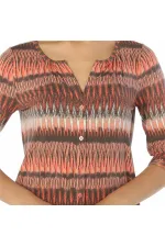 Trend Desen Baskılı Bluz - Çok Renkli