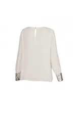 Şifon Bluz - Ekru