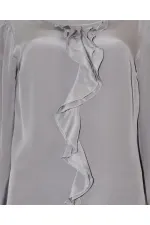 Saf İpek Bluz - Vizon