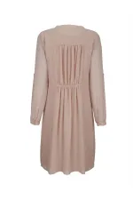 Şifon Elbise - Vizon