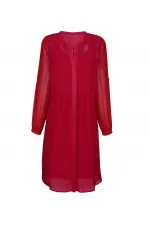 Şifon Elbise - Kırmızı